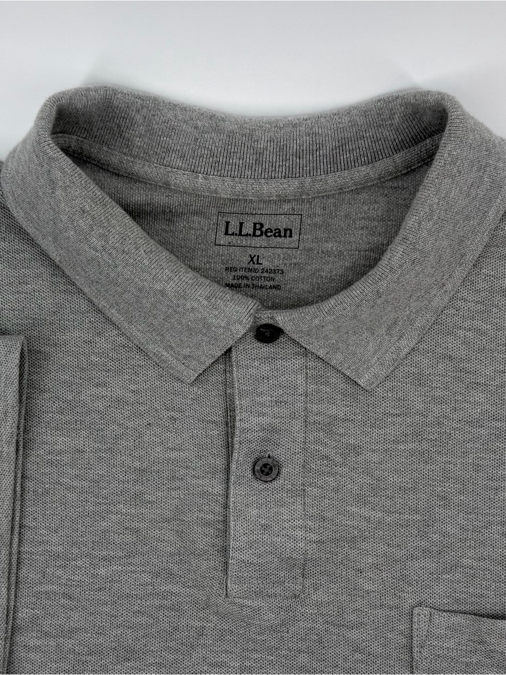 L.L. Bean Men's Heather Gray Polo Shirt XL